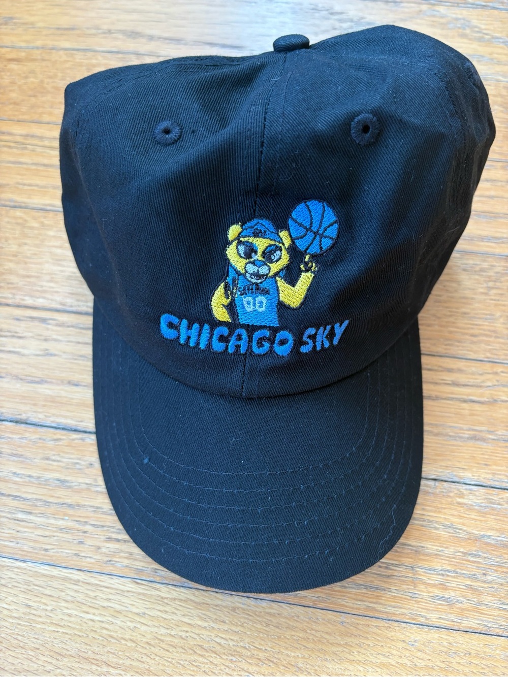 WNBA Chicago Sky Skye the Lioness Mascot Black Baseball Cap Embroidered